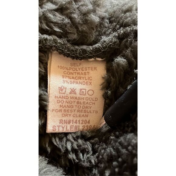 HEM & THREAD PLUSH FUZZY HOODED JACKET W/ POCKETS OLIVE WOMEN’S ONE SIZE - Picture 7 of 8